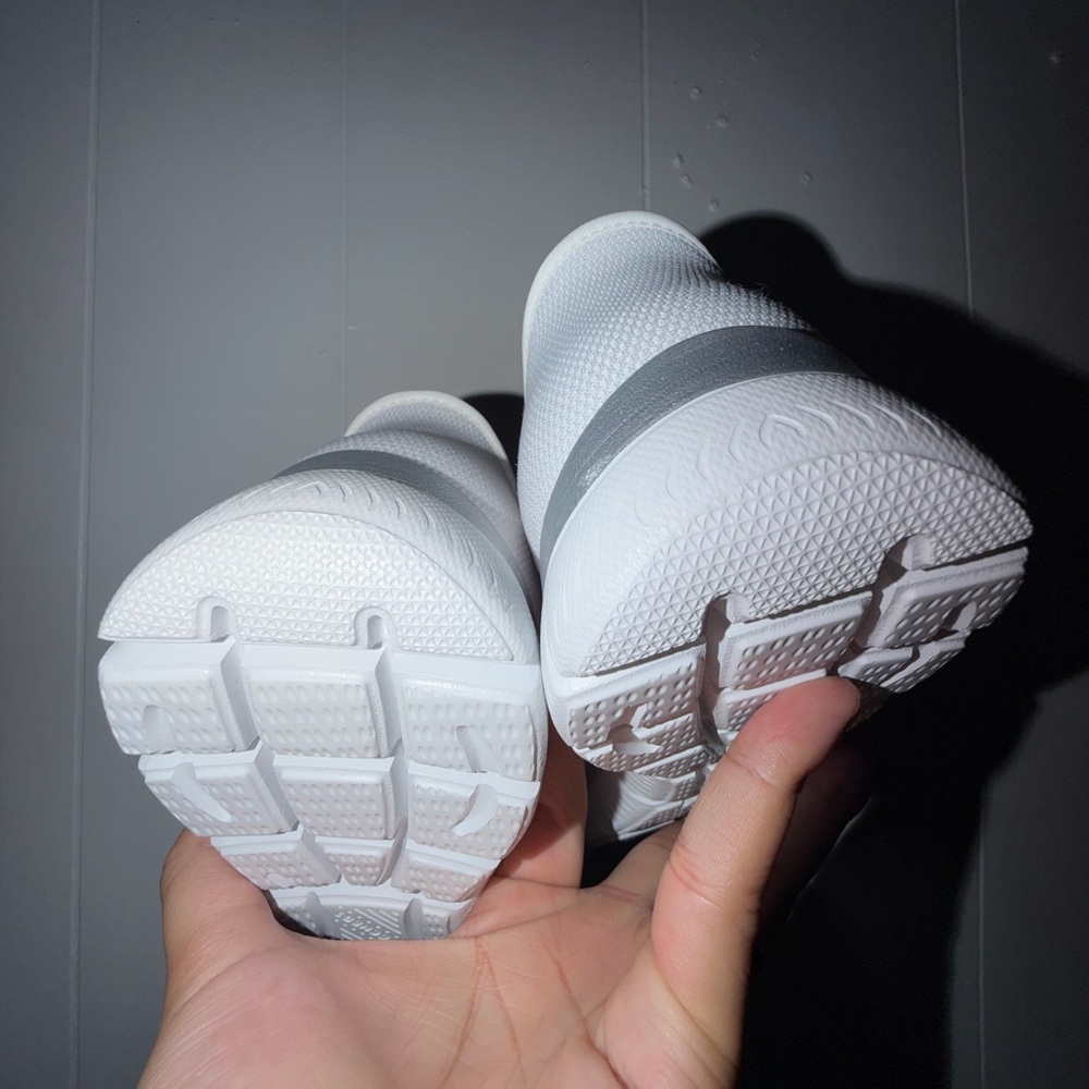 Women Skechers White and Silver Slip-On Trainer - Picture 7 of 8
